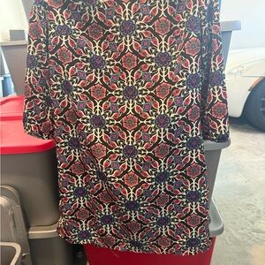 Floral Medallion Print Shift Dress - Black, Red, Purple p13